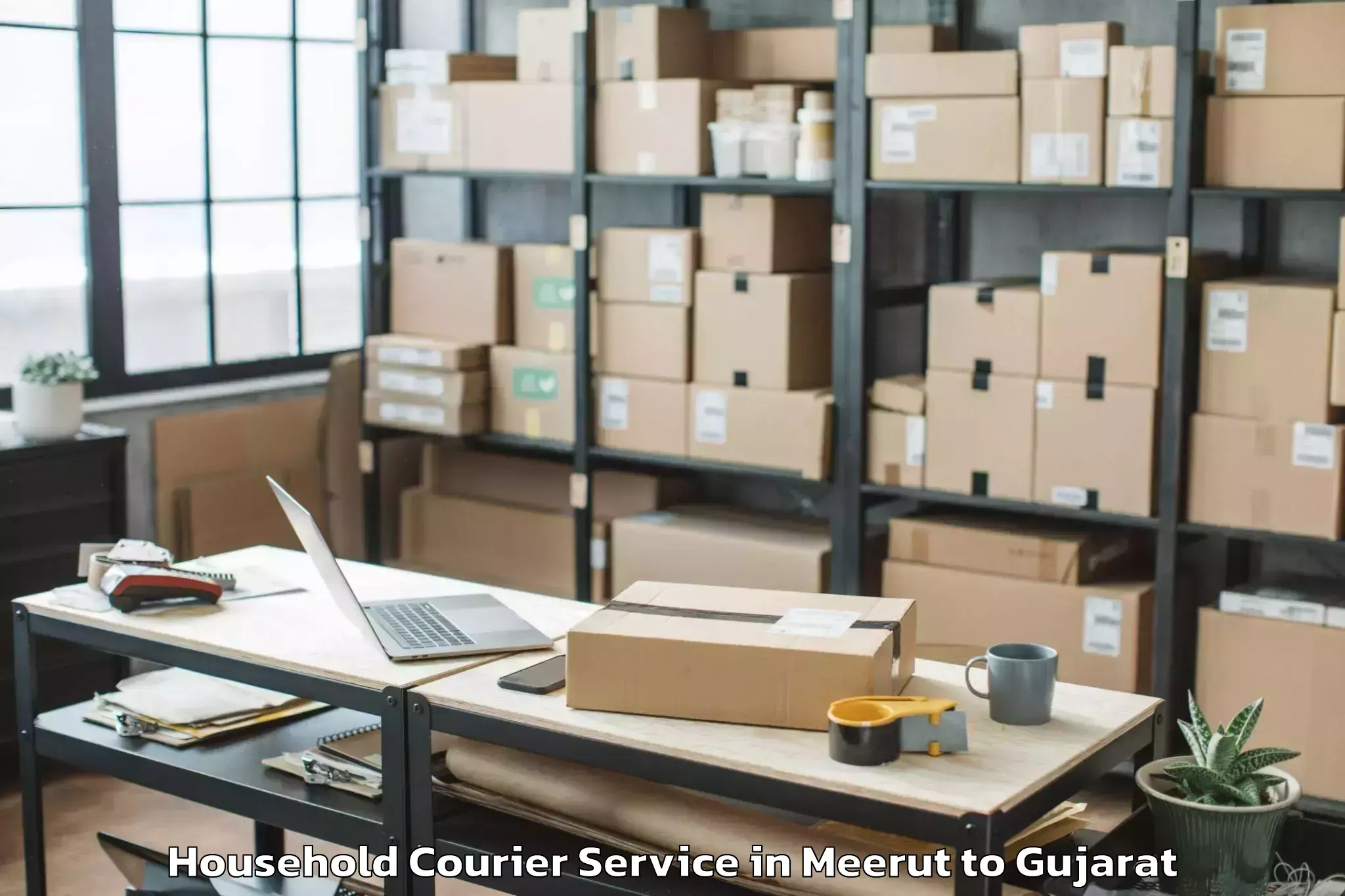 Trusted Meerut to Amirgadh Household Courier